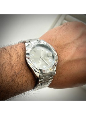 Choppers Gümüş Ton Çelik Kasa Erkek Saat 41MM