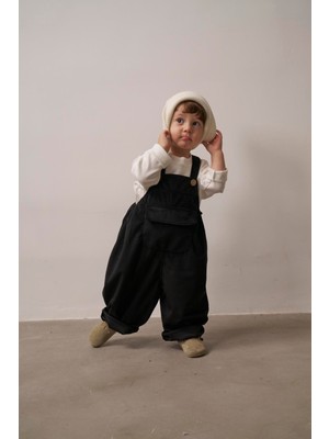 Oh la la Koala For Little Ones Siyah Childhood Velvet Çocuk Salopet Tulum