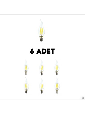 Cata Aygün 7 Watt Şeffaf Kıvrık LED Ampul E14 Duylu 3200K Gün Işığı CT-4064