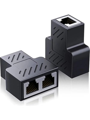 Derwell RJ45 Splitter Adaptörü Çift Portlu Ethernet Kablosu Uzatıcı Ağ Bağlayıcısı CAT5E/CAT6/CAT7 Pc/laptop
