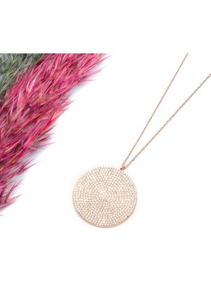 Canka Taşlı Yuvarlak Gümüş Kolye