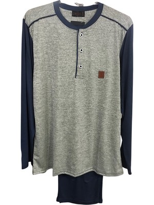 Pelin Uzun Kollu Patlı Ince Pijama TAKIMI-6530