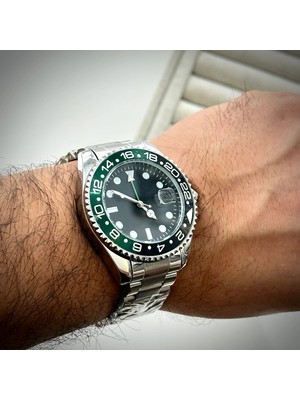 Choppers Çelik Kordon Yeşil Siyah Bezel Erkek Kol Saati 42MM