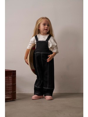 Oh la la Koala For Little Ones Siyah Çocuk Kot Salopet Tulum