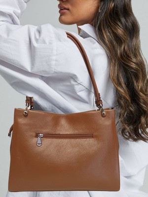 Atelier Terra Marea Auralis Taba Kahve | Hakiki Deri Kadın Omuz Çantası