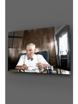 Marsilyan Atatürk Yağlı Boya Cam Tablo