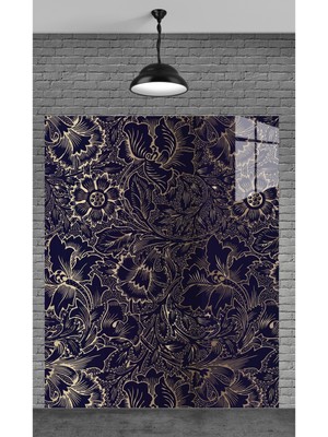 Marsilyan Muhteşem Bir Çiçek Deseni Temperli Cam Üzerine Tablo Sevgilinize Yılbaşı Hediye