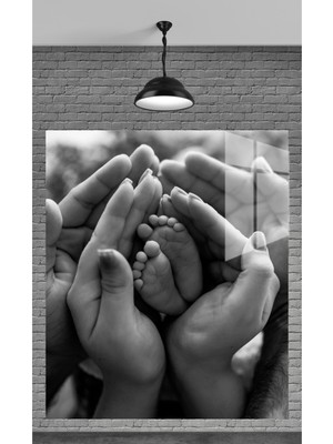 Marsilyan Duygusal Aile Fotoğraf Temperli Cam Üzerine Tablo Sevgilinize Yılbaşı Hediye