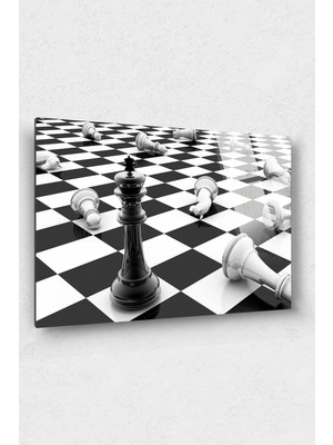 Marsilyan Satranç Cam Tablo, Soyut Tablo, 3 Boyutlu Tablo,duvar Dekor, Büyük Tablo, Cam Duvar Tablo