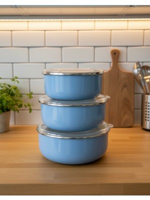 Alev Emaye Renkli Emaye Hava Sızdırmaz Saklama Kabı Yoğurt Kabı