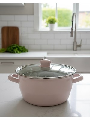 Alev Emaye Renkli 22 cm Kızartma Tenceresi Yoğurt Tenceresi Bakraç Tencere