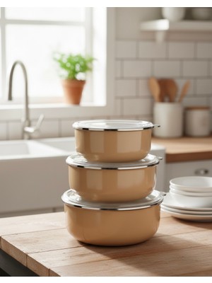 Alev Emaye Renkli Emaye Hava Sızdırmaz Saklama Kabı Yoğurt Kabı