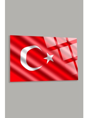 Marsilyan Türk Bayrağı 7 Ev Ofis Okul Için 4mm Kırılmaz Temperli Yüksek Çözünürlüklü Cam Tablo