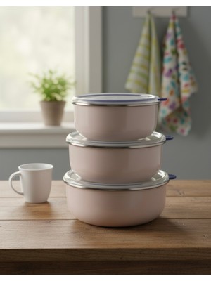 Alev Emaye Renkli Emaye Hava Sızdırmaz Saklama Kabı Yoğurt Kabı