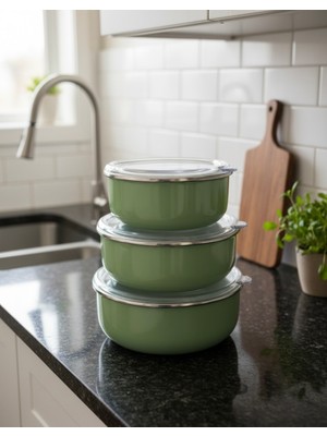 Alev Emaye Renkli Emaye Hava Sızdırmaz Saklama Kabı Yoğurt Kabı