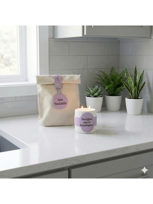 Saf ve Duru Bir Görünüm, Isim ve Mesaj Yazdırabileceğiniz Çift Alevli Dekoratif Hediyelik Mum, Beyaz