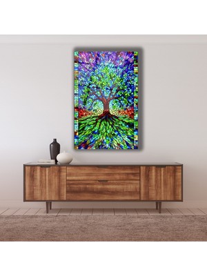 Marsilyan Vitray Hayat Ağacı Cam Tablo