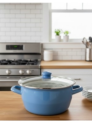 Alev Emaye Renkli 22 cm Kızartma Tenceresi Yoğurt Tenceresi Bakraç Tencere