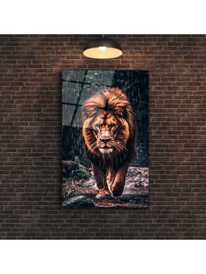 Marsilyan Yorgun Aslan Cam Tablo