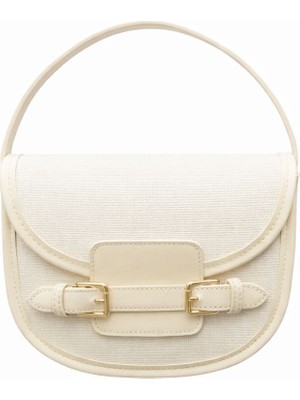 Zerva Queen Minimalist Kanvas Doku Hasır Görünümlü Kadın El ve Omuz Çantası: Klasik Ikon Serisi