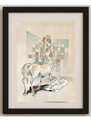 Karikatural Iliytcho Alexiev 29X21CM Orijinal Karikatür Tablo