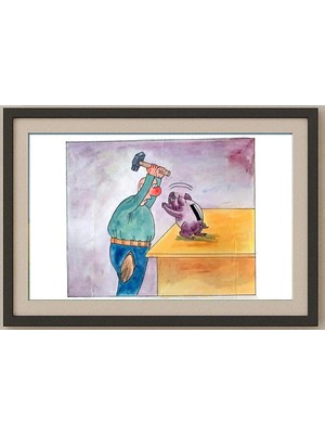 Karikatural Zhang Yaming 29X21CM Orijinal Karikatür Tablo