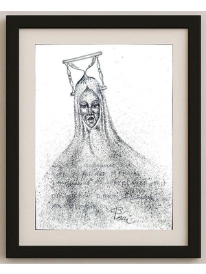 Karikatural Pari Mohammad Nabi 29X21CM Orijinal Karikatür Tablo