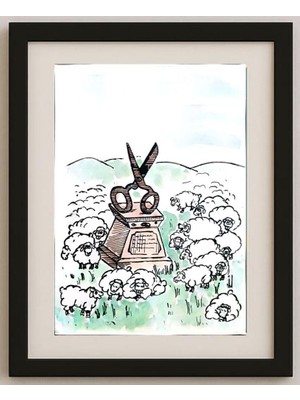 Karikatural Mileta Miloradovic 35X25CM Orijinal Karikatür Tablo