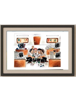 Karikatural Igracio Carranza 43X30CM Orijinal Karikatür Tablo