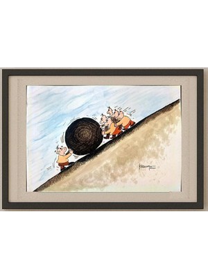 Karikatural Kraupa Tomislav 29X21CM Orijinal Karikatür Tablo