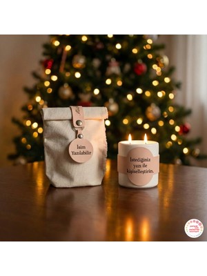 Anneye Duygusal Armağan, Kişisel Mesaj Yazılabilen Çift Alevli ve Dekoratif Obje Hediye, Beyaz