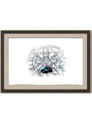 Karikatural Jugoslav Vlahovic 29X21CM Orijinal Karikatür Tablo