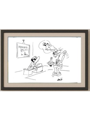 Karikatural Branko Prehuzic 29X21CM Orijinal Karikatür Tablo