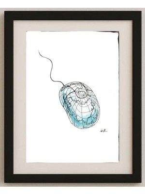 Karikatural Tao Kaijan 29X21CM Orijinal Karikatür Tablo
