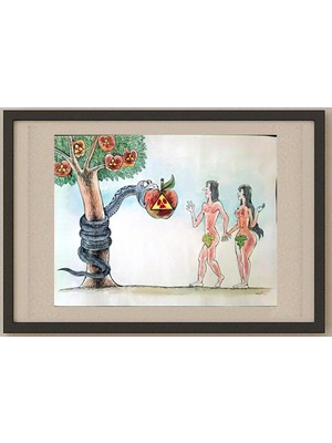 Karikatural Meret Klıçev 50X35CM Orijinal Karikatür Tablo