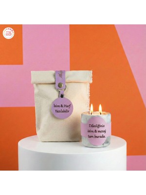 Unutulmaz Bir Anı Bırakın, Tarih ve Mesaj Eklenebilen Çift Alevli ve Özel Keseli Hediyelik Mum, Gri