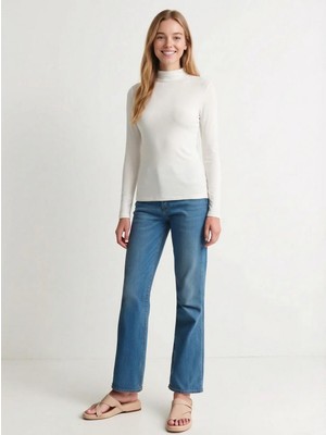 Busem Kadın Yarım Boğazlı Bady Ekru