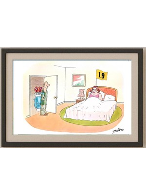 Karikatural Toshiko Nishida 29X21CM Orijinal Karikatür Tablo