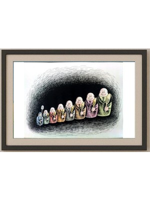 Karikatural Marsel Hurmatoovich Gafarov 43X30CM Orijinal Karikatür Tablo