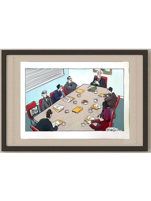 Karikatural Roger Penwill 43X30CM Orijinal Karikatür Tablo