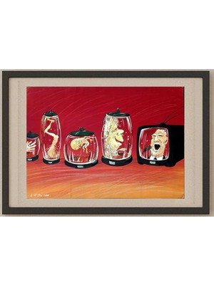 Karikatural Leonid Storozkhuk 43X30CM Orijinal Karikatür Tablo