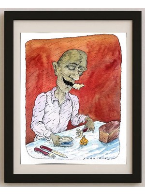 Karikatural Yusup Shakirov 31X24CM Orijinal Karikatür Tablo