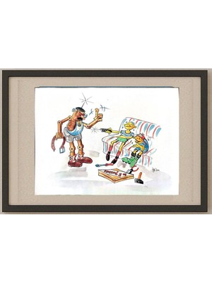 Karikatural Bozidar Vucelic 33X23CM Orijinal Karikatür Tablo