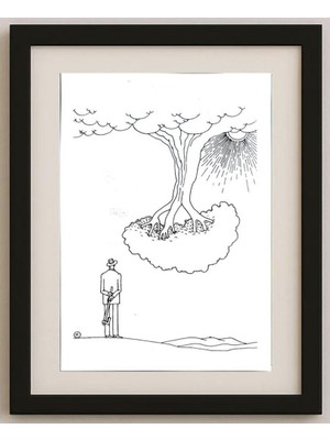 Karikatural Salijan Yımgırçıyev 29X21CM Orijinal Karikatür Tablo