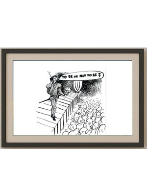 Karikatural Josef Svax 29X21CM Orijinal Karikatür Tablo