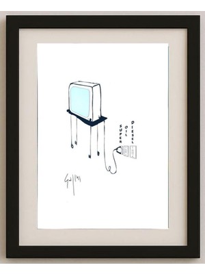 Karikatural Sajini Ugo Alesssandro 29X21CM Orijinal Karikatür Tablo