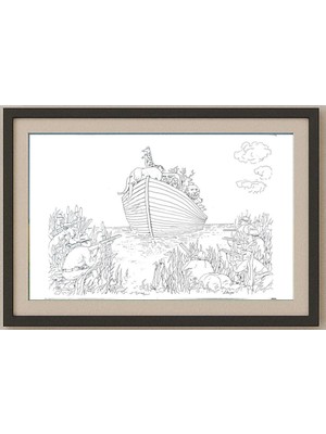 Karikatural Borigen 29X21CM Orijinal Karikatür Tablo