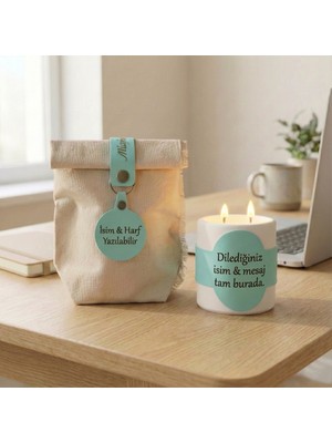 Ofisinize Asil Bir Hava Katın, Ünvan ve Isim Yazılabilen Çift Alevli Prestijli Hediyelik Mum, Beyaz