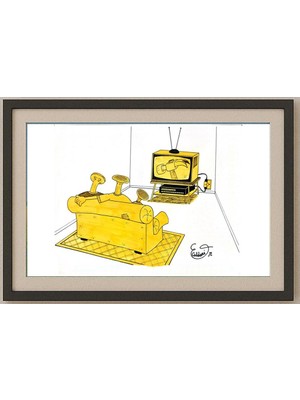 Karikatural Eduardo Caldari Junior 29X21CM Orijinal Karikatür Tablo