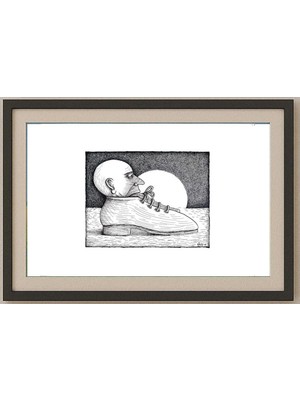 Karikatural Jano Valter 43X30CM Orijinal Karikatür Tablo